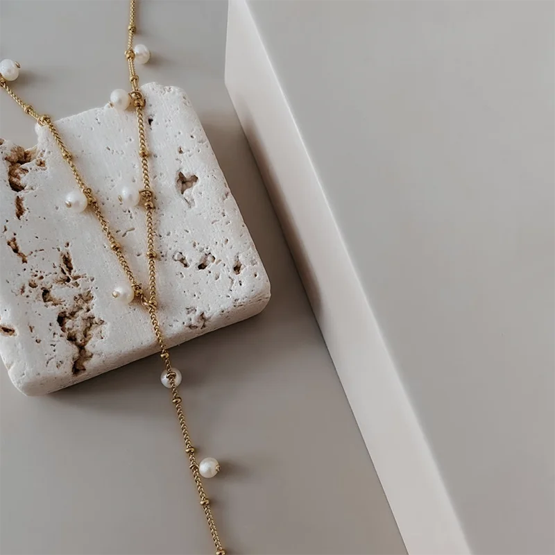 Модная свадебная бижутерия Классическая жемчужная подвеска из нержавеющей