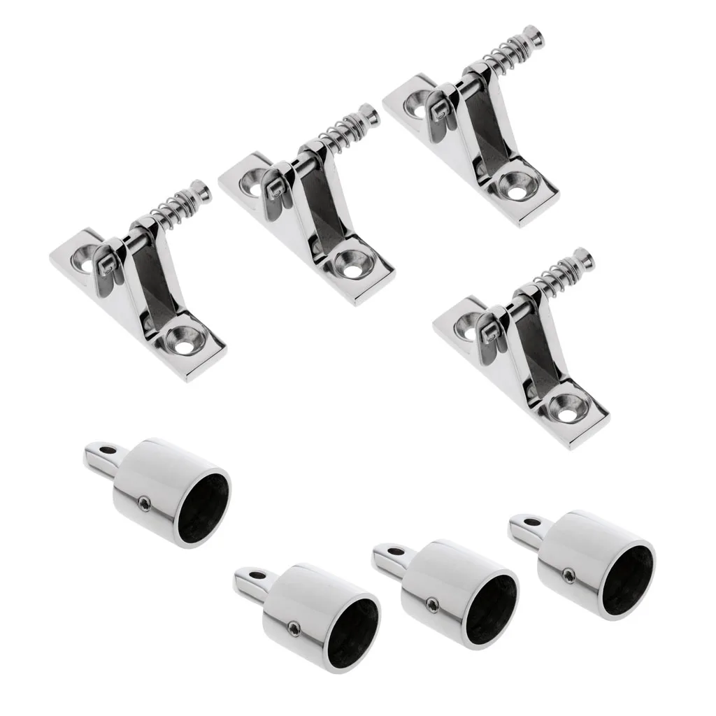 

4x Boat Canopy/Cover Quick Release Pin Deck Mount Bimini Top w/Eye End Cap