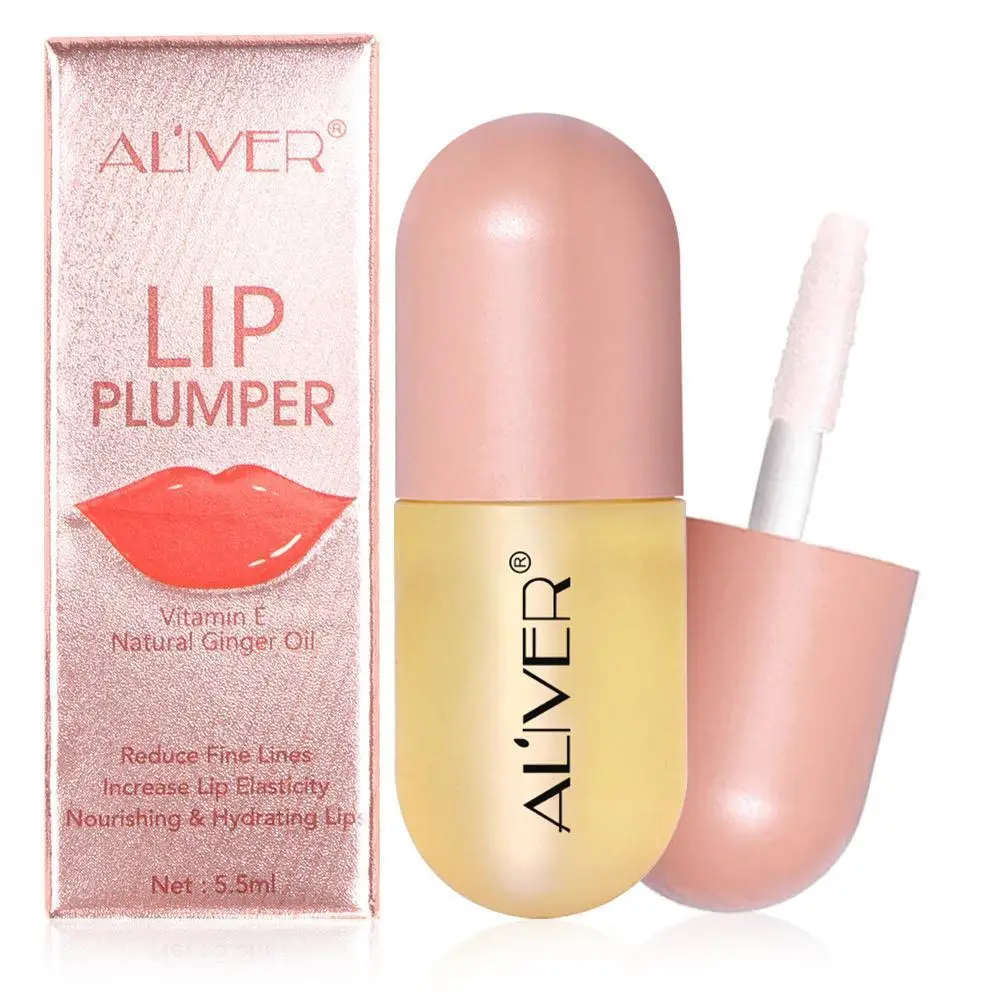 

5.5ml Ginger Volume Lips Plumper Oil Moisturizing Repairing Reduce Lip Fine Line Cosmetics Sexy Lip Plump Enhancer Makeup