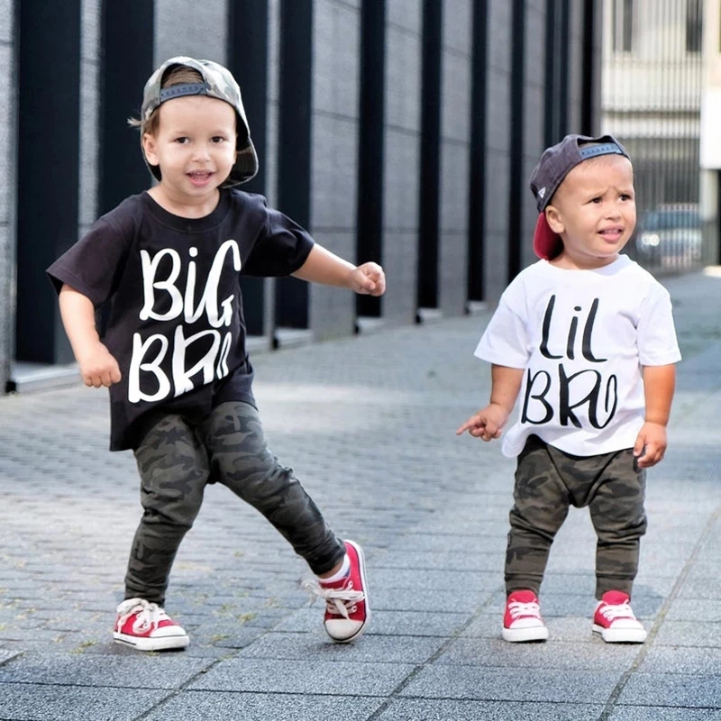 

Sibling Set Big Brother Little Sister Sibling Clothes Children's Gift Big Bro Lil Sis T Shirt Baby Romper Twins Matching Outfits