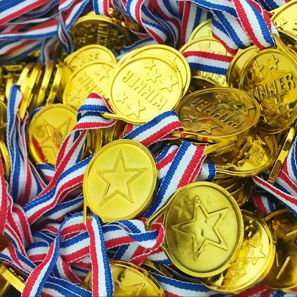 

100pcs Gold Medal Winner Award Medals for Sports Competitions Matches Party Favors