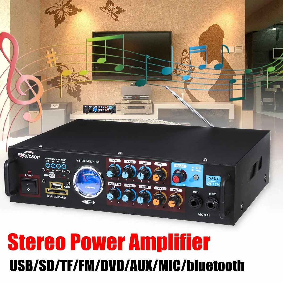 220 В 5CH bluetooth HiFi av-ресивер для аудио объемный усилитель FM Караоке кинотеатр домашний кинотеатр усилители