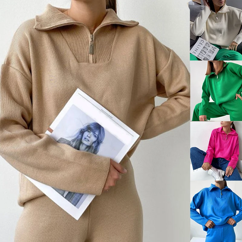 

Женский вязаный свитер с лацканами, Свободный Повседневный пуловер с длинным рукавом, мягкий джемпер, зима 2022