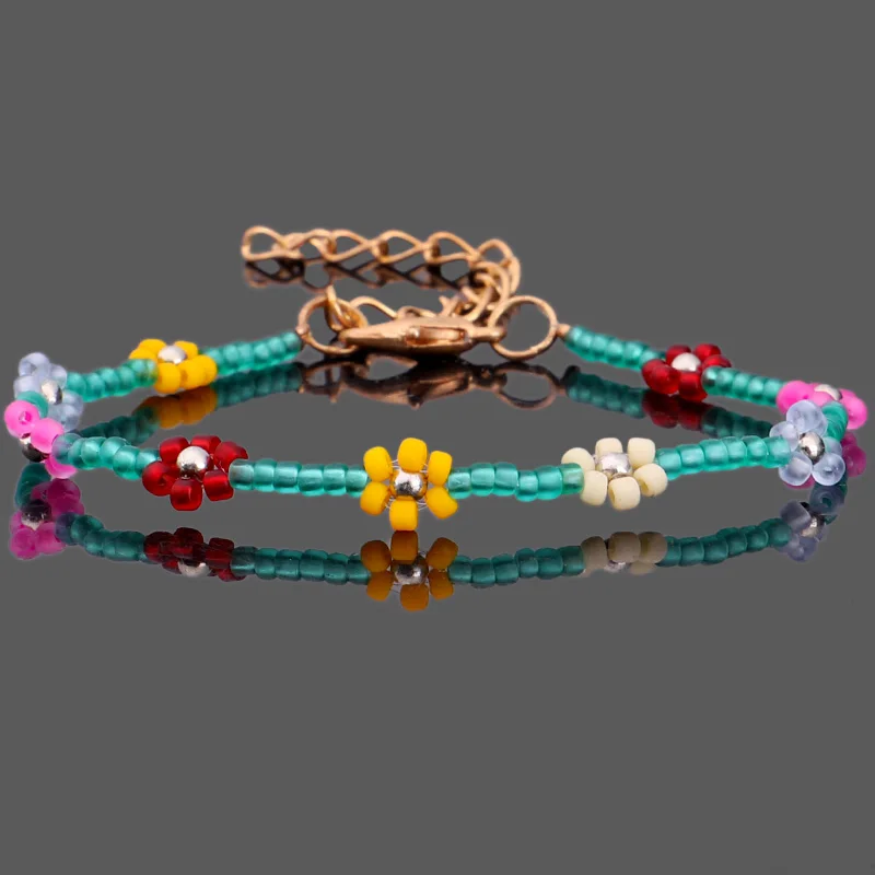 Браслеты ручной работы с Миюки Delica бисер веревка дружбы цветок Форма для женщин