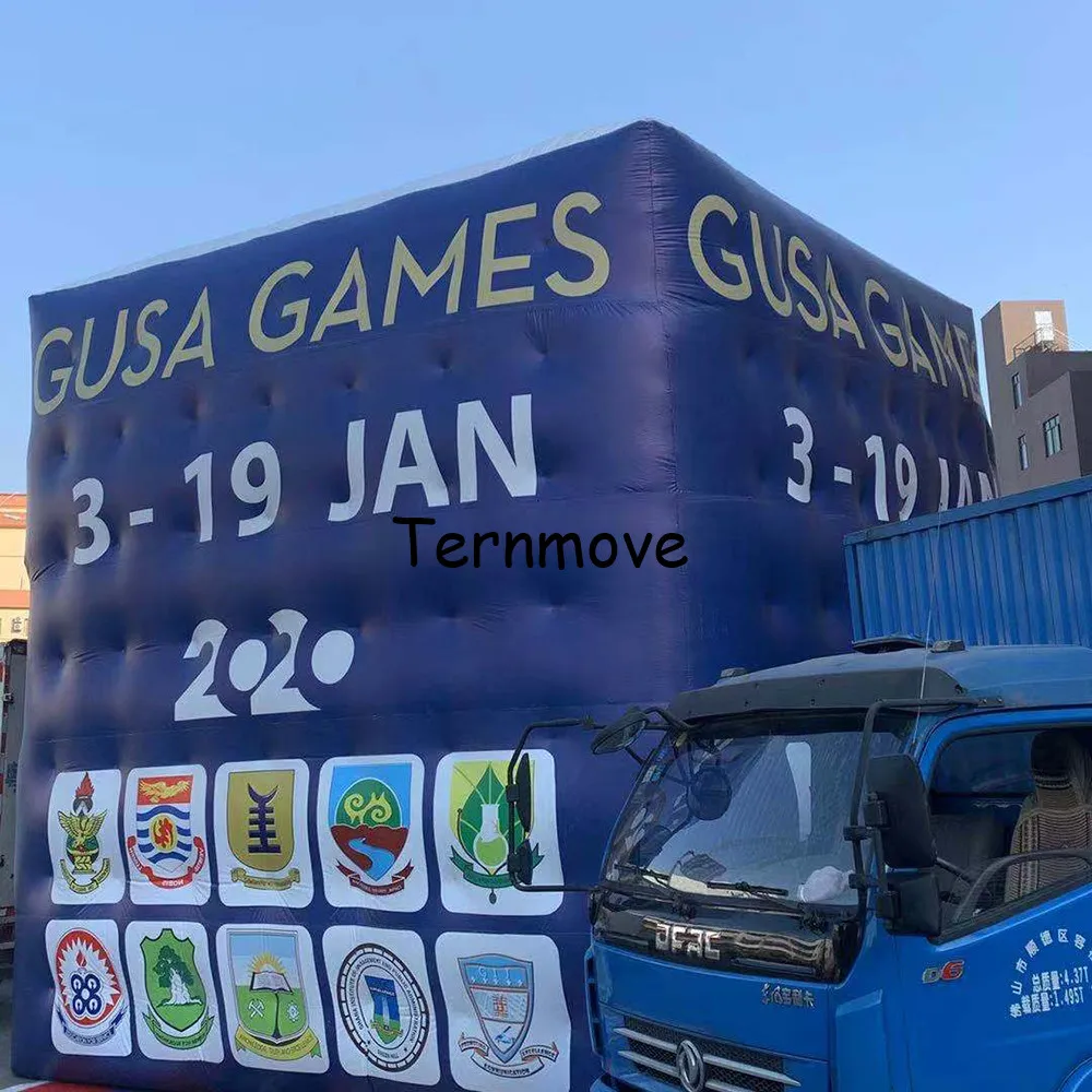 Надувной квадратный рекламный шар с 4 сторонней цифровой печатью на заказ