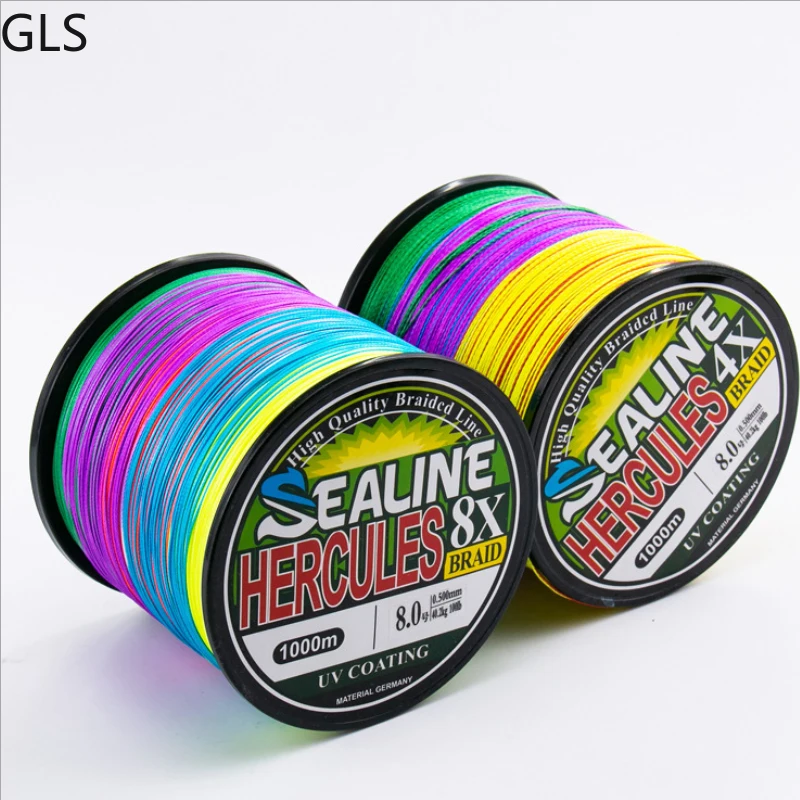 GLS Multicolor 500M Multifilament Fishing Line 4 Strands/8 Strands Freshwater /Saltwater 6.8-50KG smooth Weave Line