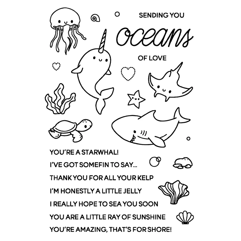 

oceans Transparent Clear Silicone Stamp/Seal for DIY scrapbooking/photo album Decorative clear stamp