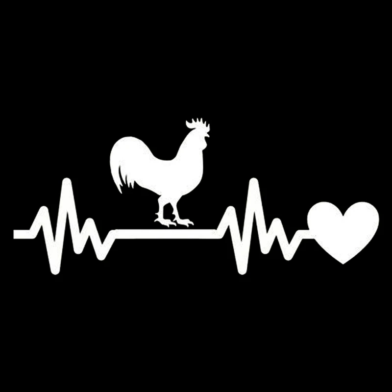 

Car Stickers Decor Motorcycle Decals Chicken Heartbeat Lifeline Decorative Accessories Creative Waterproof PVC,20cm*9cm