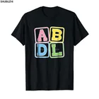 Симпатичная рубашка ABDL с надписями и блоками, забавные Мужские футболки в стиле Харадзюку с круглым вырезом, новая модная футболка в стиле shubuzhi sbz6175