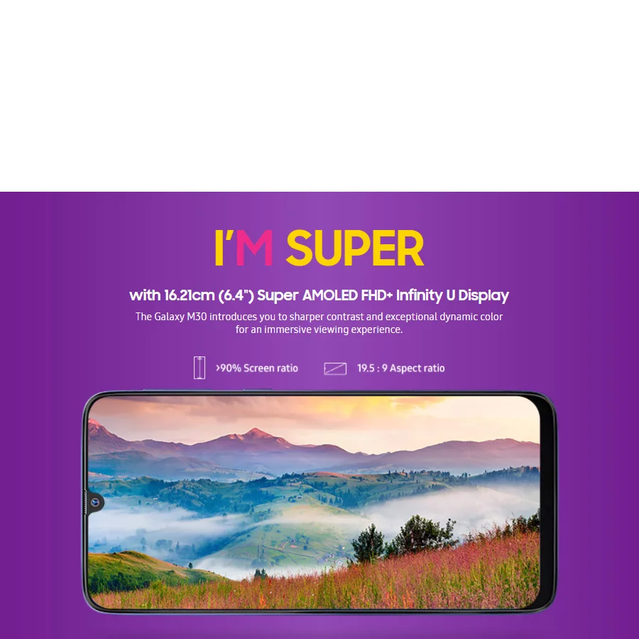 Совершенно глобальный samsung Galaxy M30 M305F/DS мобильный телефон с двумя sim-картами 5000 мАч 6," Exynos 7904 4 Гб 64 ГБ 3 тыловая камера 4G смартфон