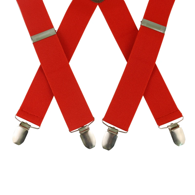 Подтяжки HUOBAO Мужские X образные широкие эластичные с 4 зажимами для брюк 3 5 см