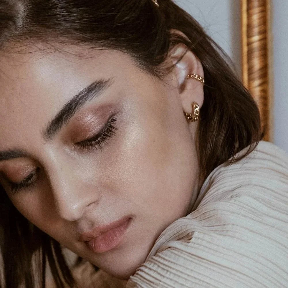 

LOZRUNVE Elegant Korean Solid Silver 925 Minimalist Gold Plated Link Chain Huggie Earring