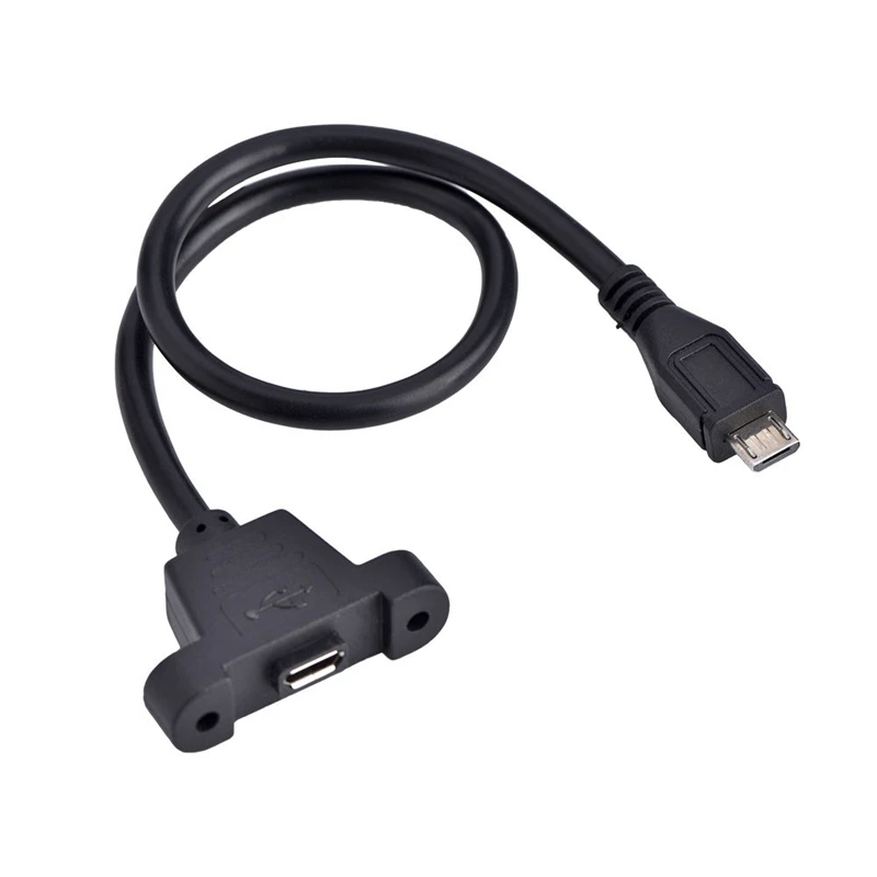 Удлинительный кабель с Micro USB 5Pin штекер гнездо винтовым отверстием для крепления