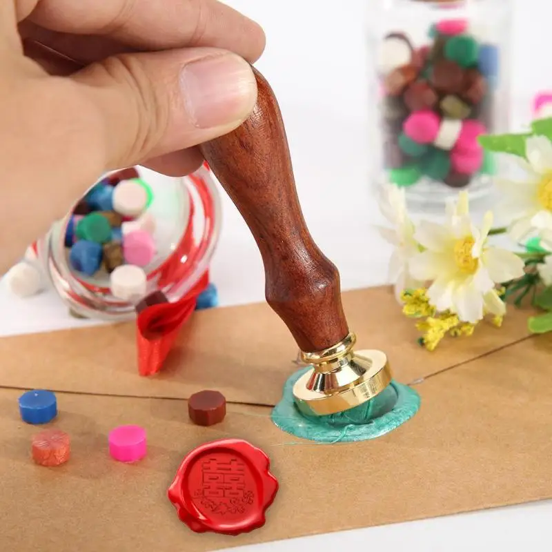 Латунь DIY воск печать дворец штамп огонь картина двойное счастье конверт