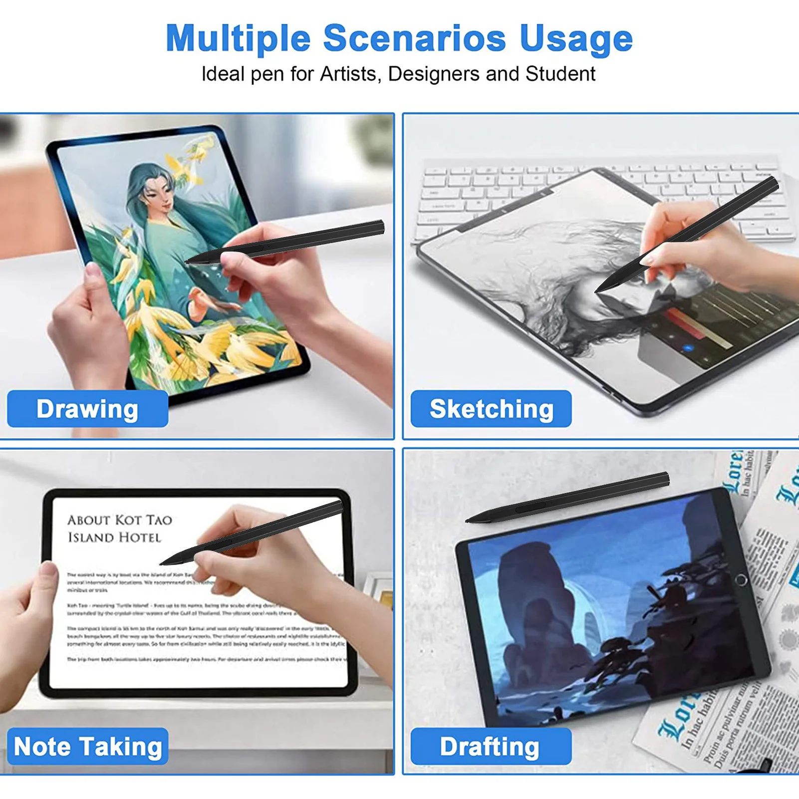 

Stylus Pen For Surface Pro 6 5 4 3 2017 Go Studio Book 2 1 Laptop High Sensitivity Touch Pen With Extra 3 Nibs For HP Envy X360