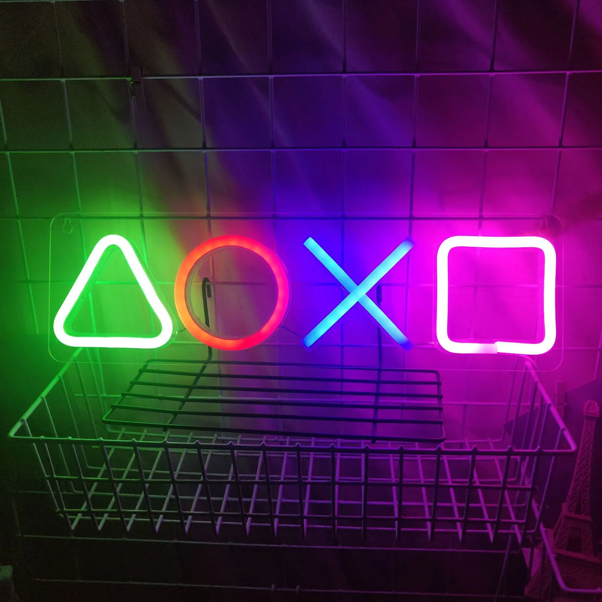 

Icon Gaming PS4 Game Neon Light Sign Control Decorative Lamp Colorful Lights Game Lampstand LED Light Bar Club Wall Decor