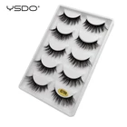 Норковые ресницы YSDO Длинные Накладные ресницы из Натурального Волоса, 5 пар, 3d, ручная работа, норковые ресницы, Пластиковые Хлопковые накладные ресницы для макияжа