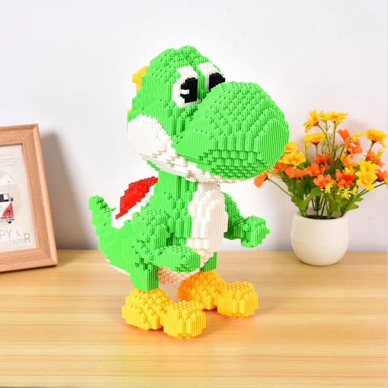 DUZ 8620 Видео Игра Супер Марио Йоши большой Монстр 3D модель DIY Мини строительные блоки кирпичи игрушка для детей 34 см высотой без коробки