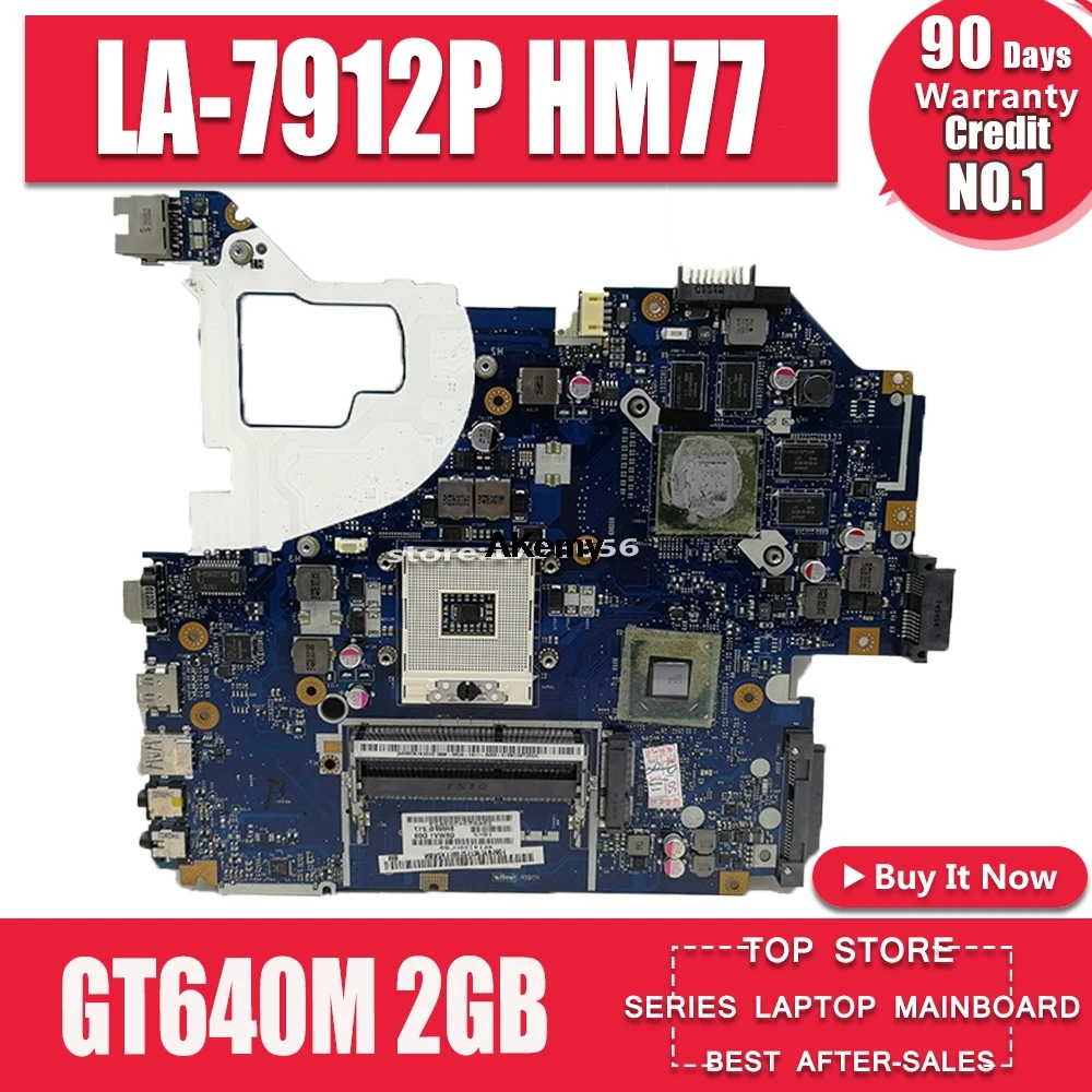 Для acer aspire V3-571 V3-571G E1-571G Материнская плата ноутбука HM77 DDR3 NBRZP11001 Q5WVH LA-7912P GT640M GT630M 2 Гб
