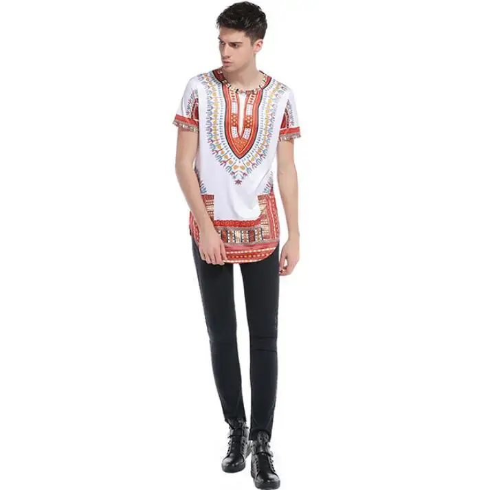 

Shirt Mens T Cotton Dashiki Printed African Clothing T-Shirt Traditional Tribal Ethnic Hippie Male Short Sleeve Summer Tops