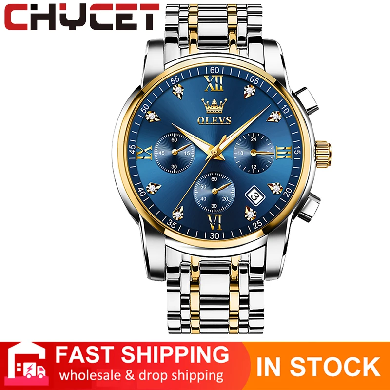 

Часы CHYCET Мужские кварцевые в деловом стиле, спортивные с сапфировым стеклом и хронографом, модные темпераментные Роскошные брендовые, 2021