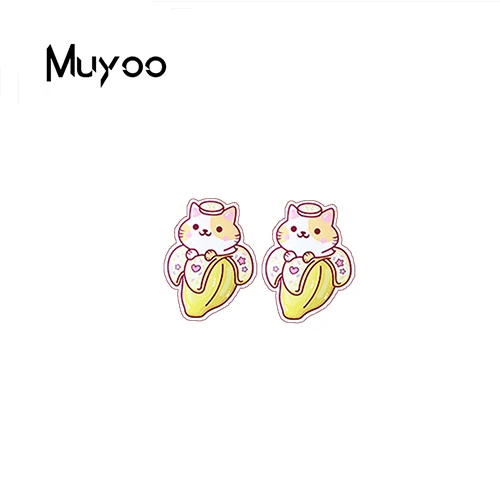 Кошка любит десерт акриловые серьги со вставками из эпоксидной смолы котенок