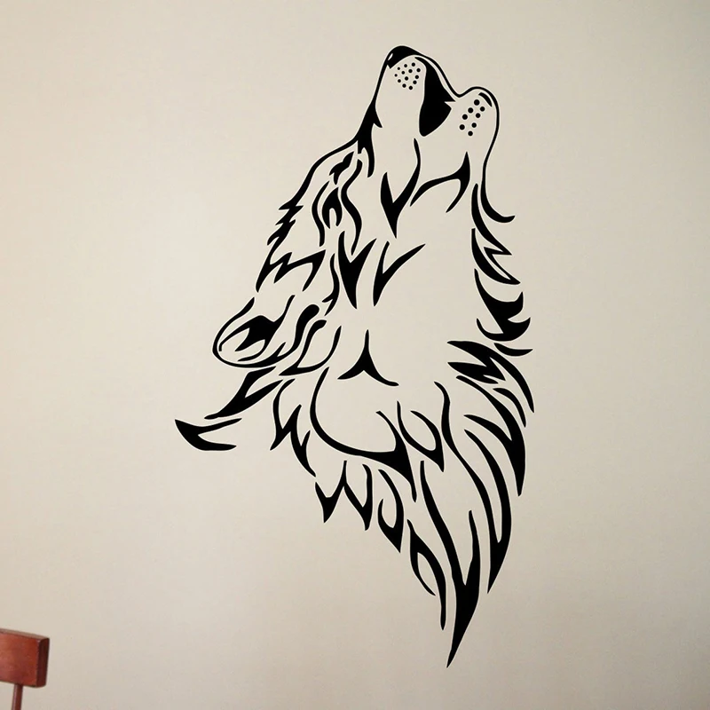 Волк наклейка на стену животные виниловые наклейки домашний интерьер дизайн