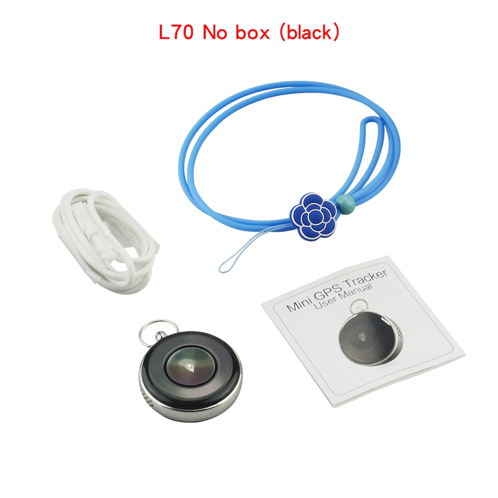 black no box Мини Смарт GPS трекер L70 для детей/взрослых/Eldly/Disabled устройство слежения в реальном времени с голосовым временем вещания SOS GEO-Fence - Цвет: black no box