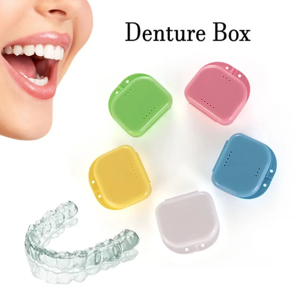 

8 Colors Braces Case Dental Retainer Orthodontic Mouth Guard Denture Storage Case Box Plastic Oral Hygiene Supplies Organizer