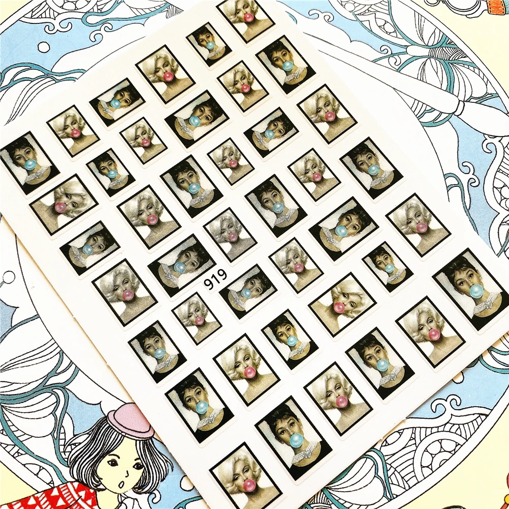 

919 920 924 Sexy beautiful women 3D Back glue Nail Art Stickers Decals Sliders Nail ornament decoration