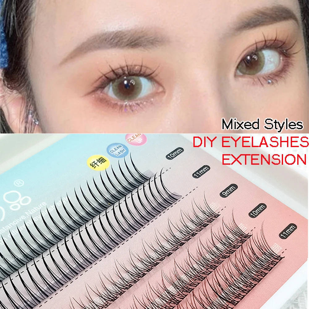 5 рядов смешанных ресниц 2 вида стилей форма и объём готовые объемные веерные