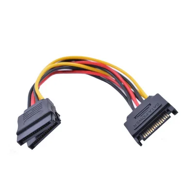 SATA 15 контактный разъем для 2 15Pin Женский Y сплиттер адаптер продлить Мощность