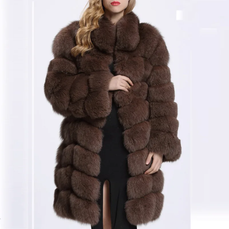 Женская длинная шуба из искусственного меха зимняя в Корейском стиле белого