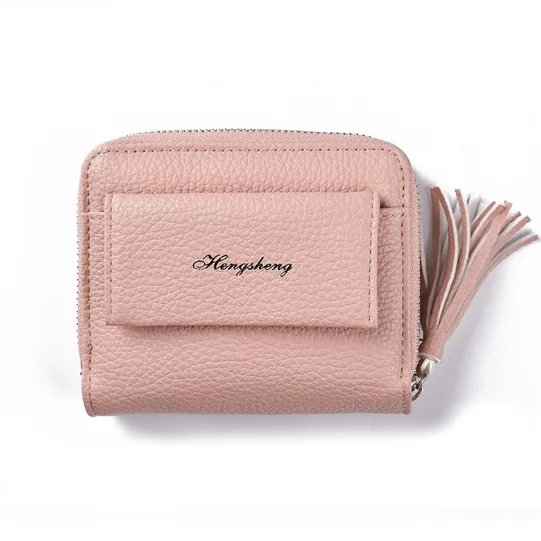 Skin Pink HENGSHENG женский кошелек из искусственной кожи, женские кошельки, брендовый держатель для карт, женские кошельки для монет, органайзер, короткие кошельки, модный кошелек - Цвет: Skin Pink