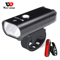 west biking led bicycle light usb rechargeable bike front light 3 5 modes bike headlamp safety flashlight with warning light