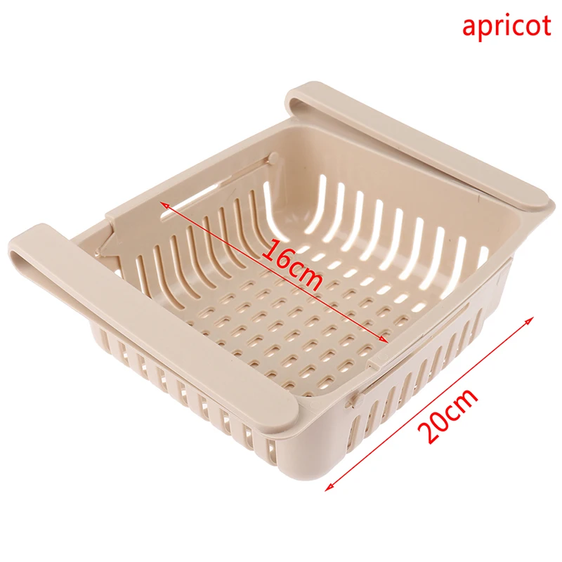 

1PC Adjustable Stretchable Fridge Organizer Drawer Basket Refrigerator Pull-out Drawers Fresh Spacer Layer Storage Rack