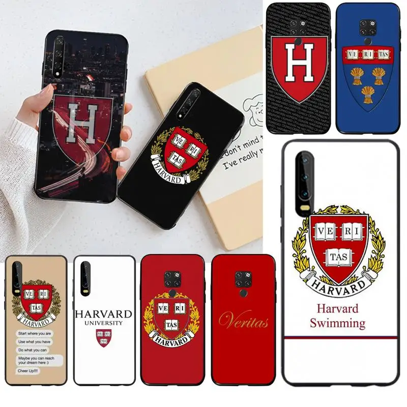 Harvard University and Veritas DIY Painted Bling Phone Case for Huawei P40 P30 P20 lite Pro Mate 20 P Smart 2019 prime | Мобильные