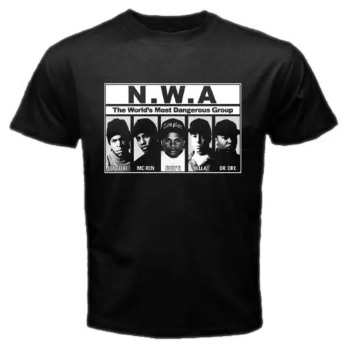 N.W.A. Футболка прямая футболка из Compton Мужская в стиле хип хоп Rap NWA Ice Cube Dr Dre Eazy E DJ Yella