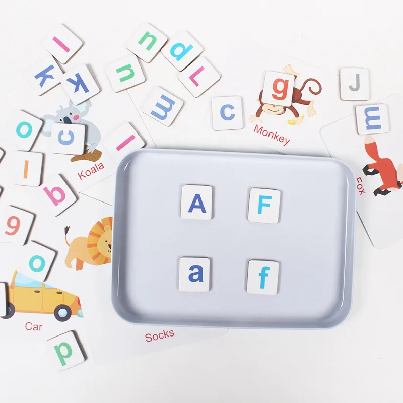 

Iron Box Assembling Word Game Children's Early Education Learning Letter Cognition Matching English Cardboard Puzzle Toy