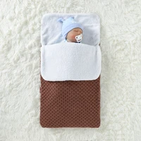 autumn winter warm newborn baby swaddle wrap sleeping bags zip up solid knitted infant boy girl sleepsack envelopes for stroller