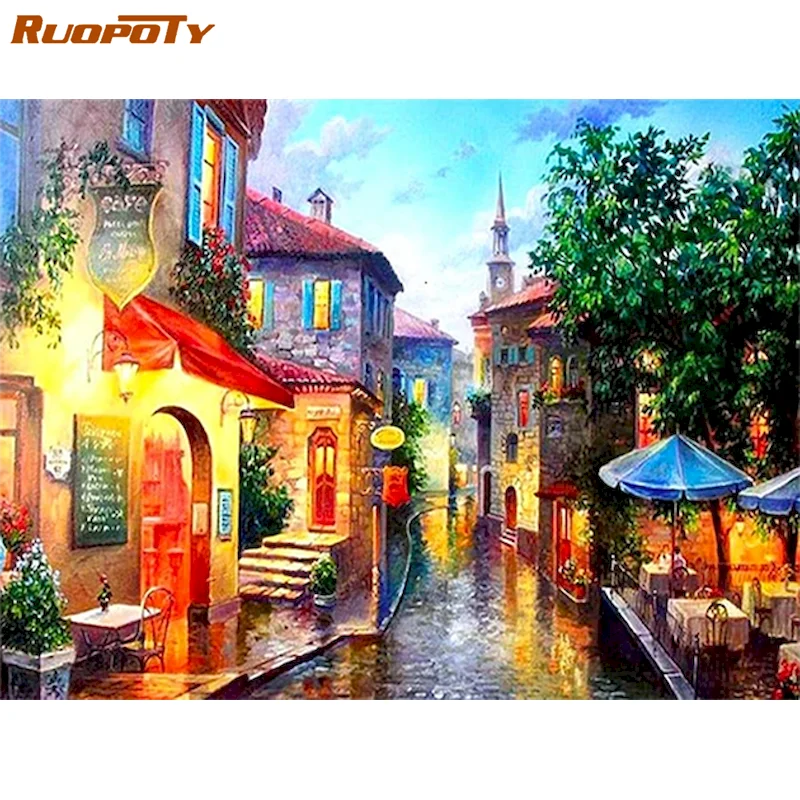 

RUOPOTY Diamond Embroidery Landscape Handicrafts Diamond Painting Picture Rhinestones Needlework Mosaic Bead Home Decor Gift