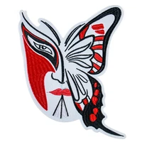 creative peking opera butterfly patch embroidery applique diy patch iron on transfers for clothing stickers t shirt jacket decor
