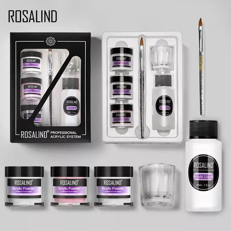 Набор акриловых порошков Rosalind дизайн для наращивания ногтей акриловые