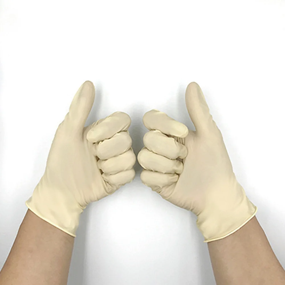 100 шт. одноразовые латексные перчатки белые Нескользящие кислотные и щелочные