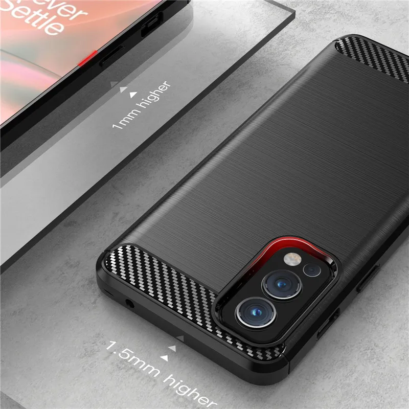 For OnePlus Nord 2 5G Case OnePlus Nord 2 CE N200 N100 N10 5G Cover Shockproof TPU Carbon Fiber Phone Case For OnePlus Nord 2 5G