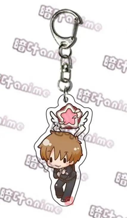 Лиловый Япония Аниме карта Captor SAKURA LI SYAORAN KINOMOTO TOUYA Tsukishiro Yukito Косплей акриловый брелок кулон брелок с игрушкой подарок - Цвет: Лиловый