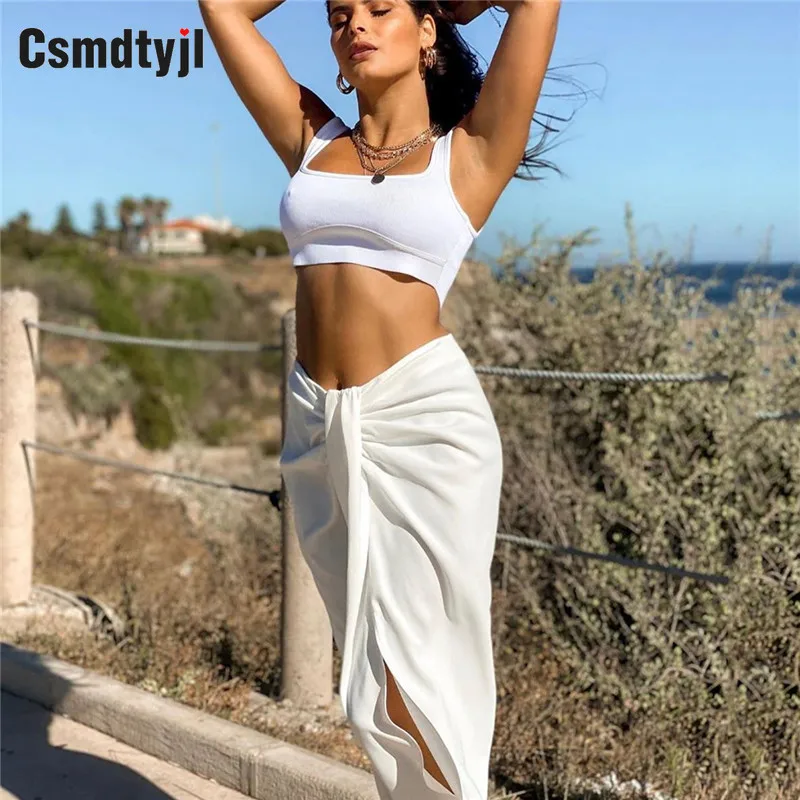 

Csmdtyjl Elegant Black A-line Women's Skirt High Waist Split Fashion Skirt Slim Sexy Spring And Summer 2020 NEW