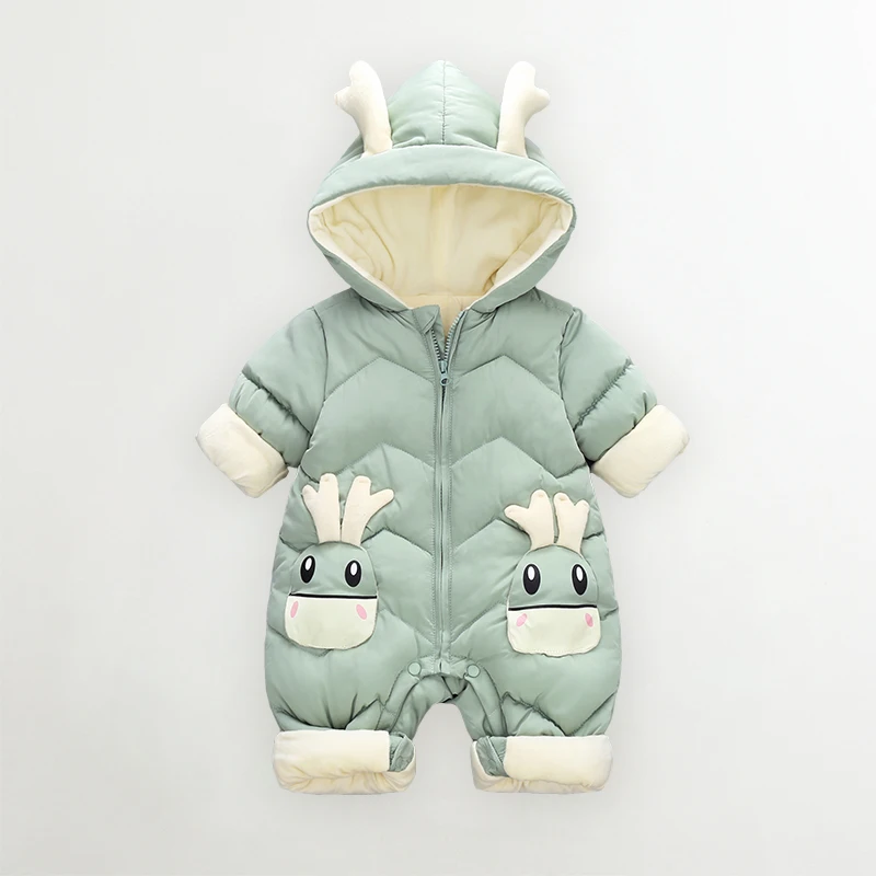 Зимний комбинезон для малышей 2020 года Plus Velvet Thick Boys Jumpsuit 0-2 лет Новорожденный комбинезон для девочек Toddler Coat on.
