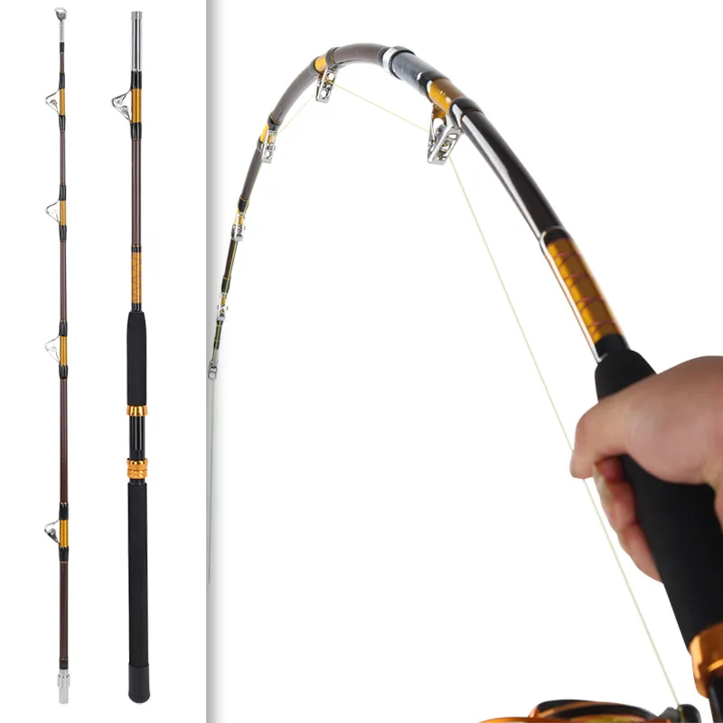 Телескопическая рыболовная удочка 2-секционная 50-1 8 фунтов прочная лодка М для