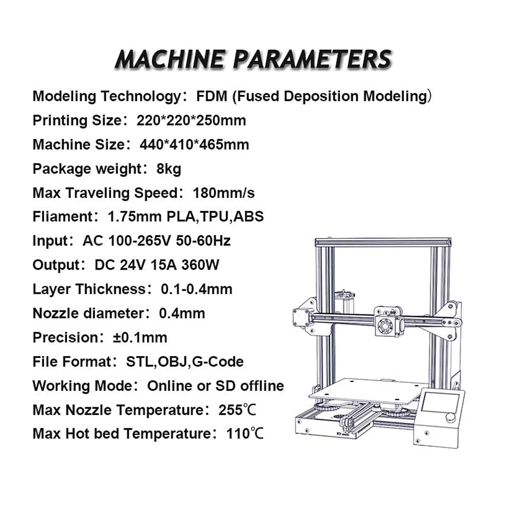 Высокоточный ender 3X усовершенствованный DIY 3D принтер самособирающаяся печать со